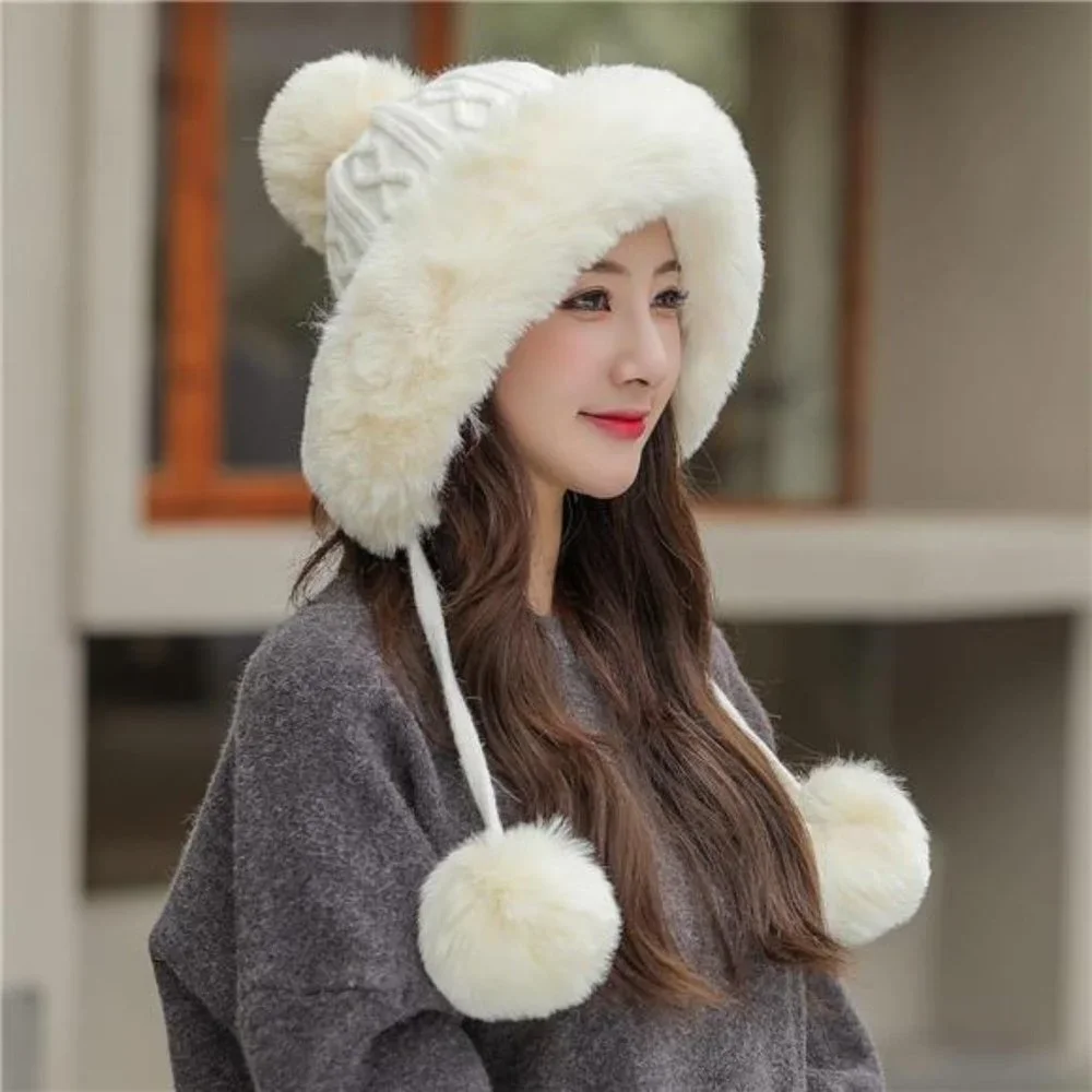 Women Winter Beanie Hat Ear Flaps Sherpa Knit Fleece, A3-Naibai_4